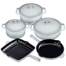 (Grey) Cooks Professional Set of 5 Cast Iron