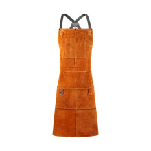 Leather Apron Heat Shield Flame Proof With Tool Pockets-36x24in