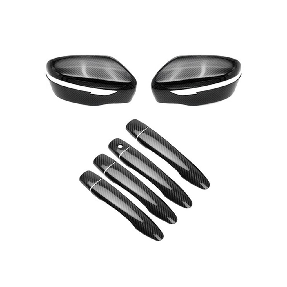 Rearview Mirror Cover + Exterior Outside Door Handle Cover Trim For Rogue Tiida X-Trail Maxima Kicks 4713045584744