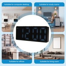 Digital Alarm Clock (Powered By Battery) or USB Powered Table Clock Snooze Night Mode 12/24H Electronic LED Clocks Black