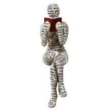 Reading Woman Figurine Pulp Woman Reading Bookshelf Decor Reading Woman Sculpture Ornament for Livingroom Bookshelf (04)