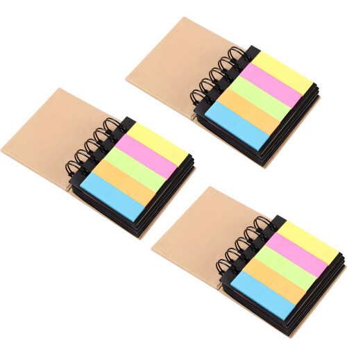 Twin Coil Bindungs-Notizblock, fluoreszierende Farbe,-3Stk