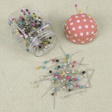 500Pcs Sewing Pins Pearl Needles Fabric Cover Pin Cushion Bottle Tailoring Process