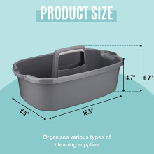 Plastic Storage Basket Portable Shower Caddy Tote Organizer Basket with Handle for Bathroom, Bedroom, Kitchen Dark Gray