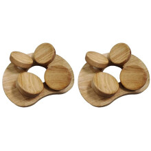 2X Natürliches Massivholz-Kissen für Trockendampfbad/Sauna, Glatte, Wasserabweisende und Feuchtigkeitsbeständige Rückenlehne Aus Holz