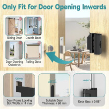 Portable Security Door Reinforcement Lock - No Drilling Flip Lock Prevents Opening Doors, Apartment,Hotel, Travel