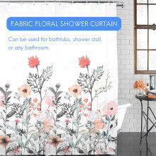 Bloemen Douchegordijn met 12 Haken Aquarel Botanische Bloemen Decoratieve Bad Gordijn Moderne Badkamer Accessoires: