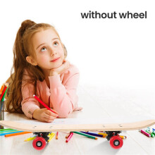 2X Kids Skateboard DIY Painting Wooden Longboard Outdoor Sports Trick Skateboard (No Wheel)