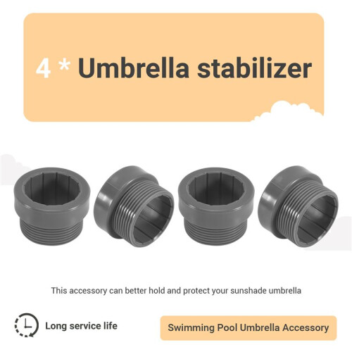 4Pcs Pool Umbrella Stabilizer Adapter Threaded Adapter Sleeves Pool Umbrella Stable Adapter Umbrella Holder