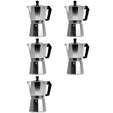 5X Italian Aluminum Moka Pot European Coffee Equipment Octagon Moka Coffee Pot 1 Cup (50Ml)