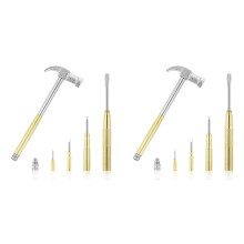 2X Hammer 6 in 1 Small Hammer Brass Hammer Screwdriver with Screwdriver Hammers Hand Tools Hammer