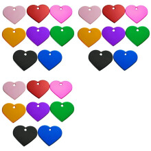 72 Pack Anodzied Aluminum Dog Tags Blanks Laser Engraving Blanks Heart Tags Stamping Blanks with Hole 1.25x1.06Inch