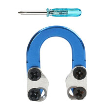 1 Packung Bogenschießen Compoundbogen D-Schlaufe-Metall-D-Ring-Schnalle-Release-Nocking-Schlaufe mit Schraubendrehern, Blau