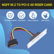 NGFF M.2 Naar PCI-E 4X Riser Card M2 Key M Naar PCIe X4 Adapter met LED-Spanningsindicator voor ETH Bitcoin Miner Mining