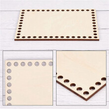 2Pcs 7.8X5.9 Inch Natural Wooden Basket Bottom, Rectangle Blank Crochet Basket Wood Base for DIY Basket Weaving Supplies