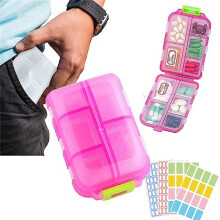 Med Wallet Pillole con Etichette, Medwallet Pill Organizer, Med Wallet Pill Case, Portable Daily Pill Case, Medicine Wallet C