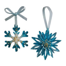 Christmas Tree Ornament 2D Holiday Ornament Christmas Elegant Snowflake Pendant for Windowsill