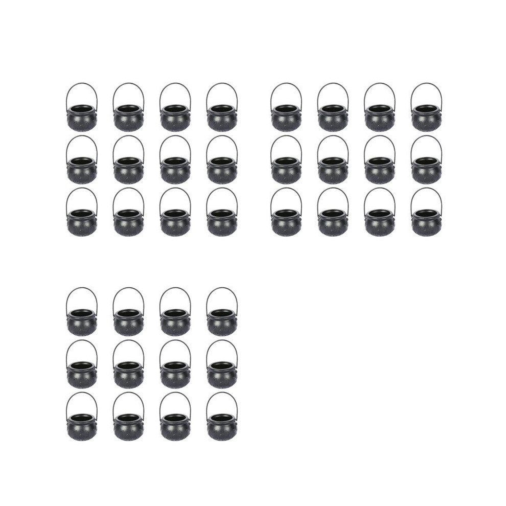 36Pcs Halloween Witch Pot Plastic Witch Cauldron Black Candy Holder Halloween Decoration Party Favor Decoration 4713981899285