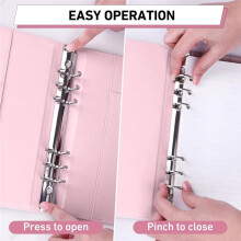 PU Leather A5 Ring Binder with Magnetic Closure 6 Ring Binder Cover for A5 Filler Paper, Refillable Notebook B