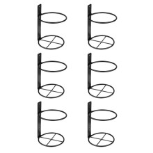 6pcs Wall Mounted Metal Hanging Wine Rack Cabinet Black Metal Mounted Office Home Kitchen Bar Easy to Install