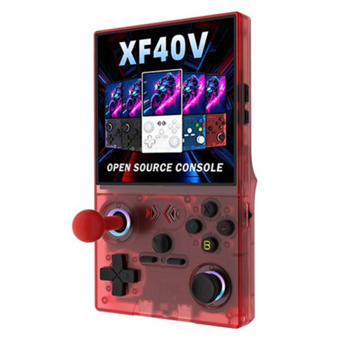 Console de Videogame Portátil XF40V com Tela IPS de 4 Polegadas, Sistema Operacional Linux, Wi-Fi, Gamepad, Efeitos de Luz RGB e Suporte para Mais de