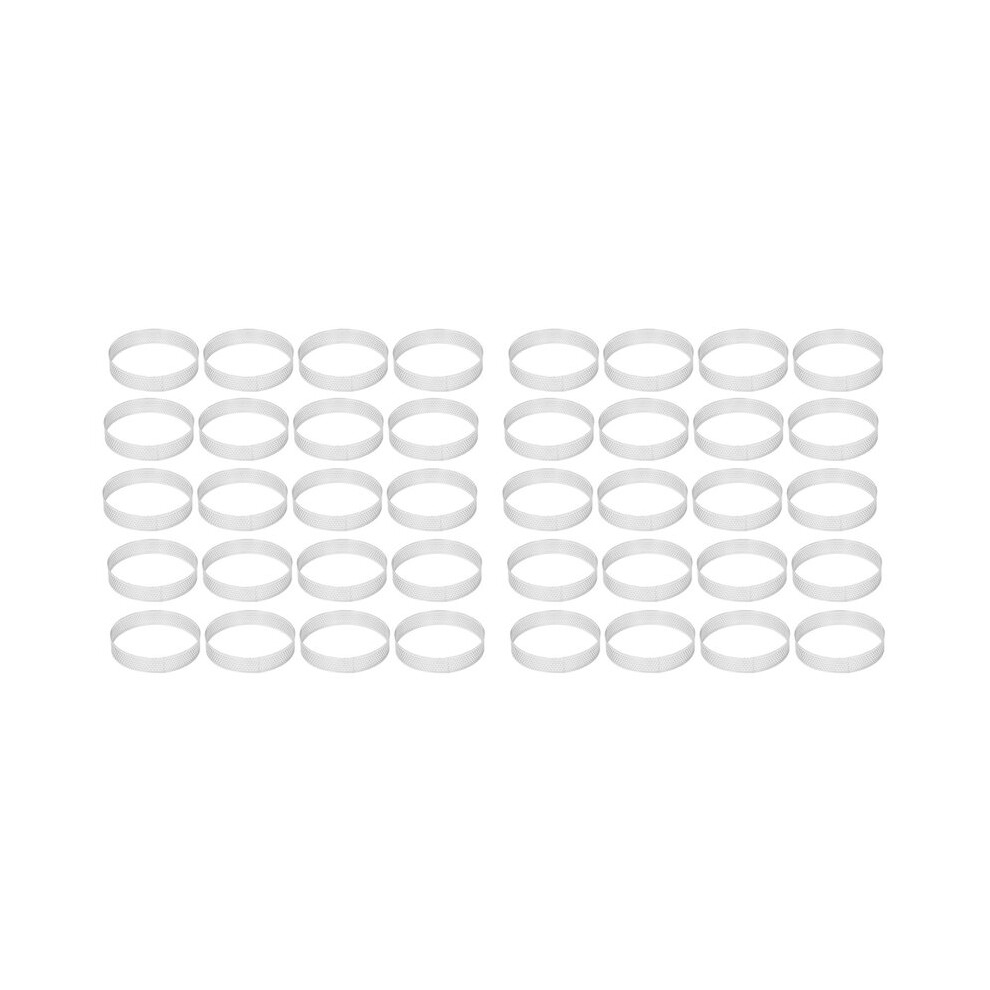 40Pcs 10Cm Circular Tart Rings With Holes Stainless Steel Pizza Dessert Diy Cake Mousse Mold Kitchen Baking Mould Tool 6031389092946