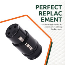 Female to Female Compact XLR Microphone Solder Adapter 3 Pin Black Shell XLR Solder Connector Female