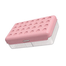Doorzichtige kleurrijke etui met veilige sluiting,-roze