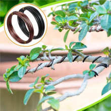 Juego de 5 Rollos de Alambre de Entrenamiento y Cortador de Aluminio para Bonsáis (48,2 M en Total) con Alambre Anodizado Ajustable de 1/1,5/2,0 mm.