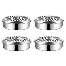 4X Support en Acier Inoxydable pour Bobines de Moustiques, Conteneur en Spirale de Moustique Ignifuge, Support de Bobine de Moustique Métallique