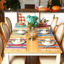 20X Sets de Table Lavables Chemin de Table Mexicain 33X48cm Couverture Mexicaine pour Fête Mexicaine Ou Décoration de Mariage