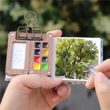 Reise-Farbpalette, Reisefertiges Farbpaletten-Paket, -Aquarell-Reise-Farbpalette mit Clip, für Unterwegs