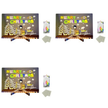 3X LED-Notiztafel mit Farben, 2025 Leuchtende LED-Zeichentafel für Kinder, LED-Notiztafel mit Ständer und 7 Farbmarkern L