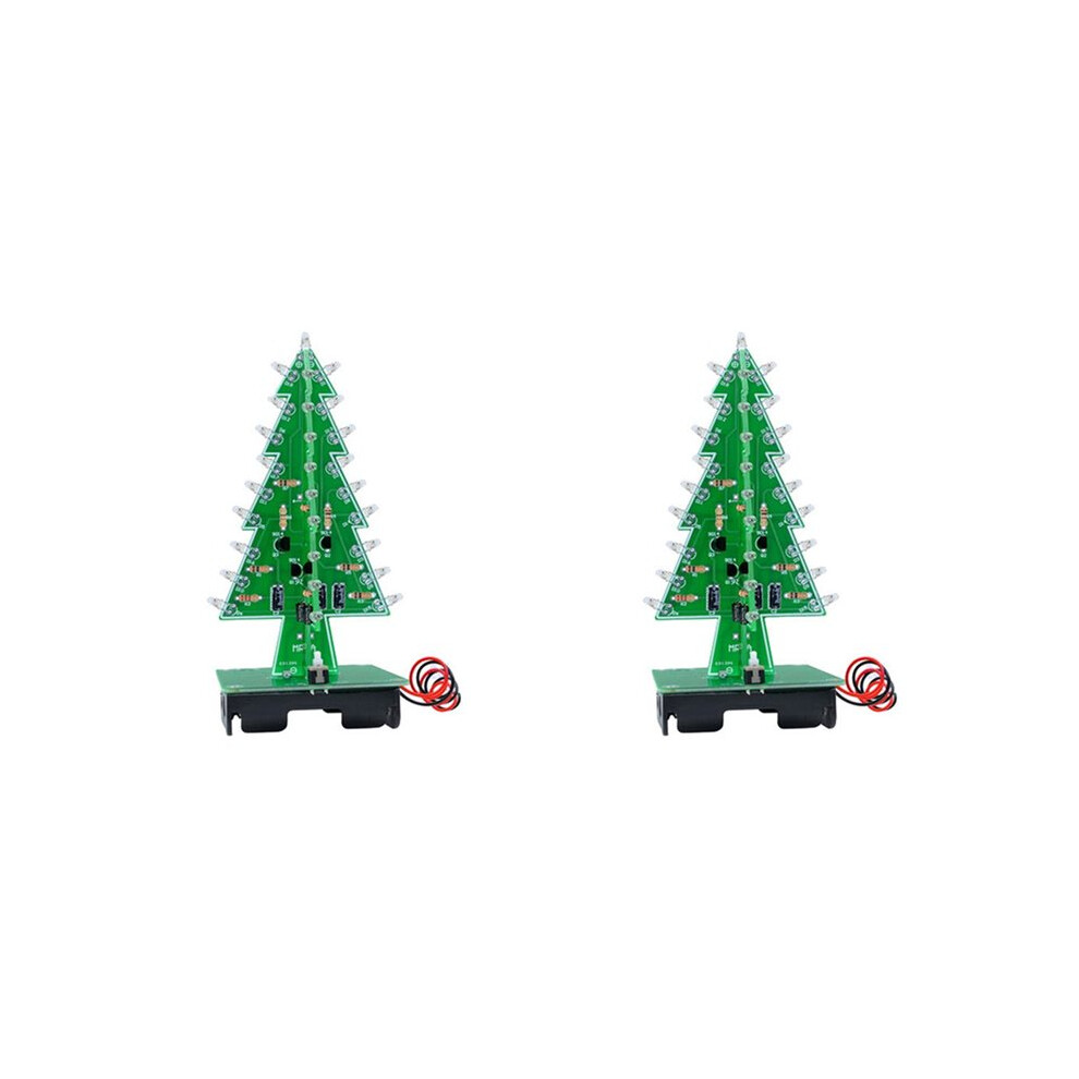 2X Diy Christmas Tree Led Kit - Flashing Lights Circuit Kit For Festive Electronic Fun Colorful 4713706973481