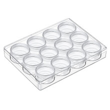 Clear Bead Organizer Bead Storage Containers Set with 12 Boxes (1.5 X 1.5 X 1.38 Inches)
