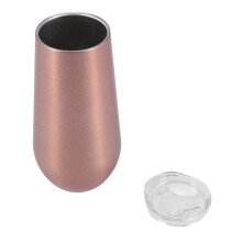 24 Packs Stemless Champagne Flutes Wine Tumbler, 6 OZ Double-Insulated Wine Tumbler with Lids Unbreakable Cocktail Cups