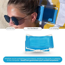 Vintage Beach Lounger Headrest, Compact Folding Beach Pillow, Travel Headrest (Ocean )
