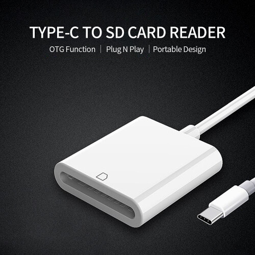 Compact USB-C SD Card Reader White