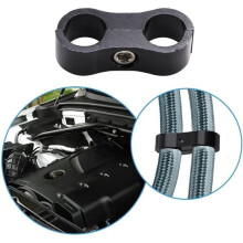 6AN Hose Separator Fuel  Mounting Clamps Aluminum Hose Fitting Adapter Great for 3/8 Fuel Hose, Oil , Brake