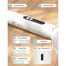 Elektrische Vliegenmepper, Opvouwbaar, Insectenverdelger, 1800mAh Oplaadbare Batterij, Geschikt voor Muggenbestrijding Binnenshuis, in de Tuin, op Het