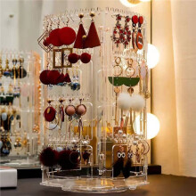 1pc, Rotating Jewelry Display Rack, Ear Clips, Earrings, Earrings and Necklace Rack.