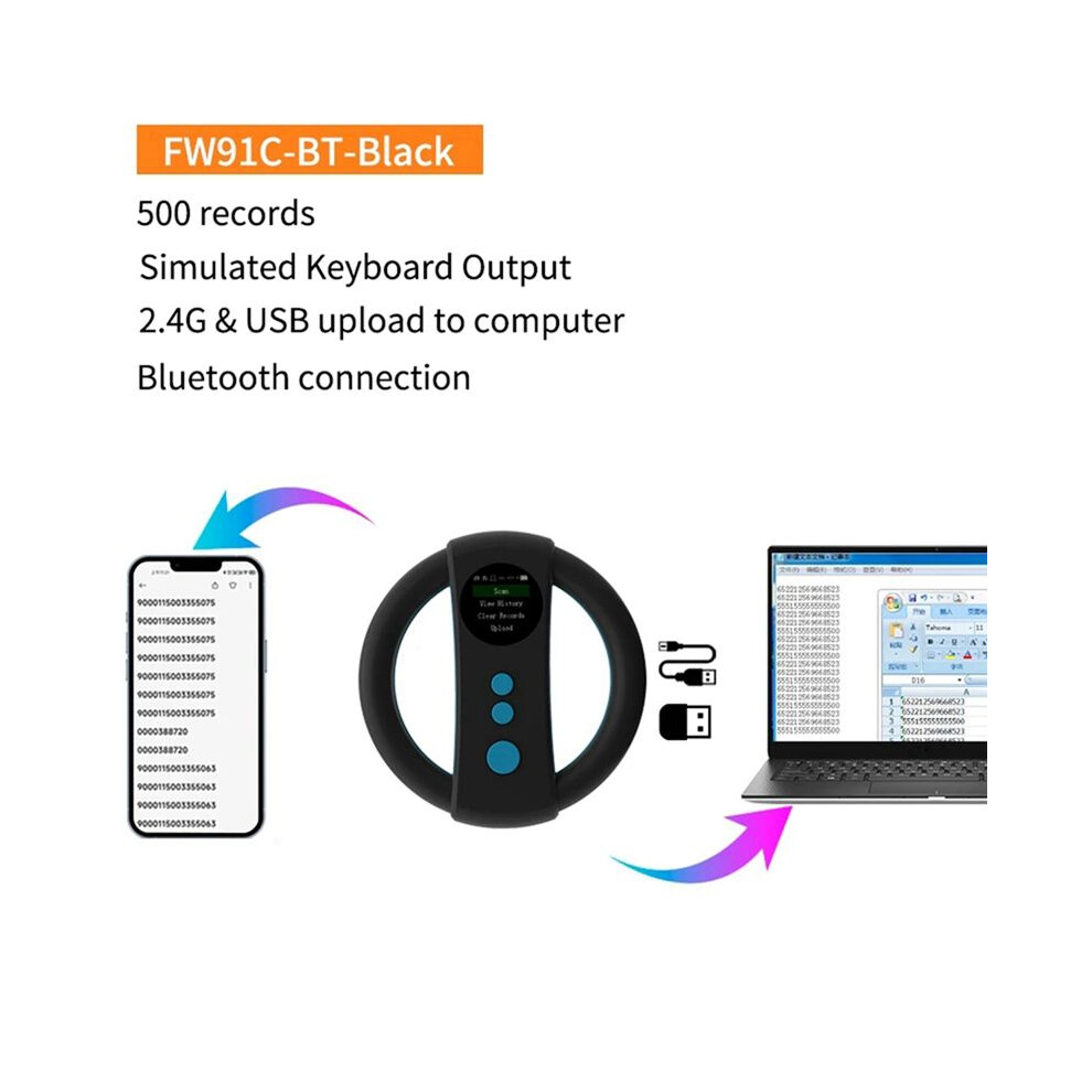 Black Animal Tag Reader 134.2Khz/125Khz Animal Chip Scanner 500 Records Memory Pet Information Reader 6032950648531