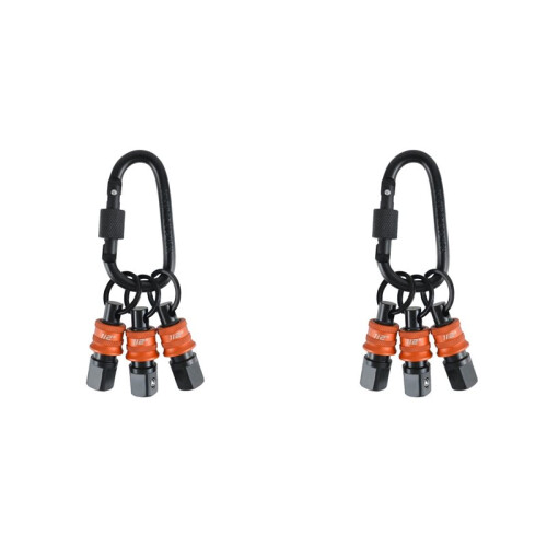 2X Socket Holder Keychain 6pc -1/2inch Socket Organizer with Quick Release and Clip - Impact Wrench and Toolbox