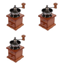 3X Macinacaffè Macinacaffè Manuale nel Legno Macinacaffè Manuale Acciaio Inossidabile Retro Coffee Spice Burr Mill con Ceramica