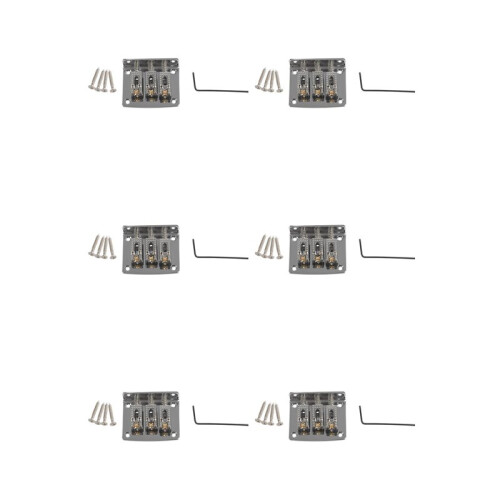6X 3 Strings Guitar  String Bridge Bridge Pull String Hard Tail Guitar Bridge Tail 3 String Guitar Replacement Silver