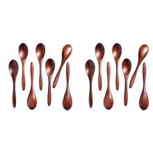 14 PCS Small Wooden Spoons, 5.8 Inch Honey Spoons for Tea, Hardwood Wooden Honey Teaspoon for Coffee, Bamboo Table Spoon