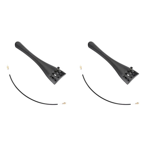 2 Set 3/4 and 4/4 Universal Cello Tailpiece with Tail Rope 2-Piece Aluminum Alloy Pull Plate Adjustable