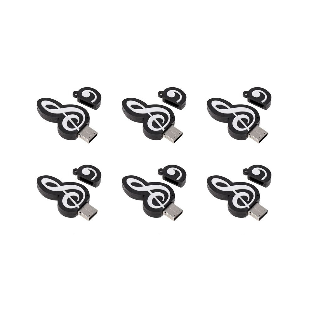 6X Usb 2.0 Stick Cute Cartoon Memory Stick Music Notes Symbol Usb 2.0 Memory External Usb Flash Drive Memory Stick 16Gb 4713301905443