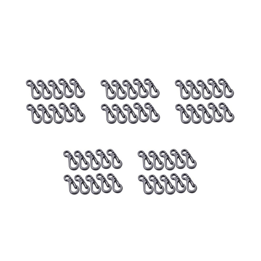 50Pcs/ Spring Backpack Clasps Climbing Carabiners Edc Keychain Camping Bottle Hooks Survival Gear - Grey 4711331962290