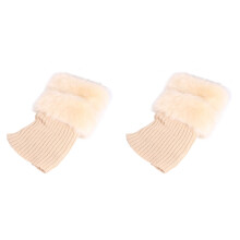 2Pcs Breathable Adult Socks Beige Soft Fabric Female Boot Cuffs